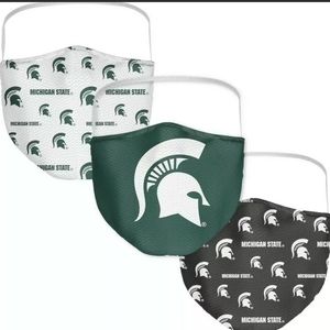 3 Pack Michigan State Spartans Licensed NCAA Washable Resuable Face Mask Cover.